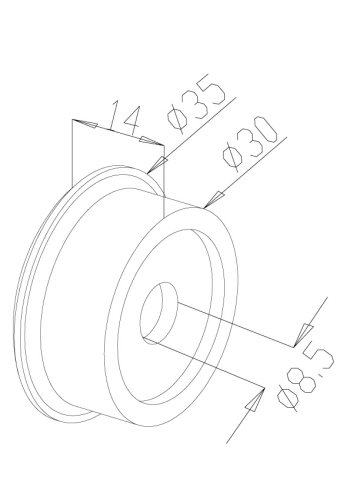 Glass Clamps - Model 38 - Adapter CAD Drawing